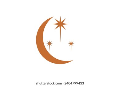 Crescent Moon and Droplet, vector de diseño de logotipo