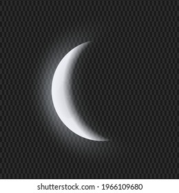 Crescent moon during the first quarter illustration.