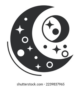 crescent moon esoteric colorless icon