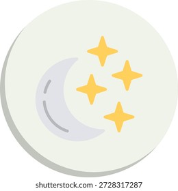 Ícone de Estilo de Círculo Plano da Lua Crescente