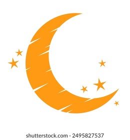 crescent moon Flat Minimal vector Logo Icon