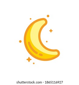 crescent moon. Flat style .Space science astronomy icon symbol. Vector Illustration.