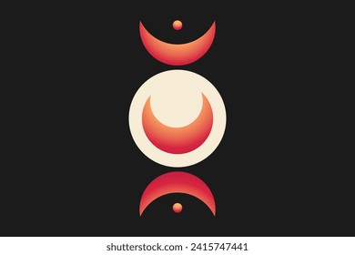 Crescent Moon Fortune Sticker Design
