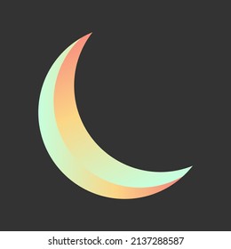 Crescent moon gradient illustration. moon illustration
