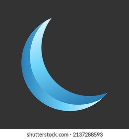 Crescent moon gradient illustration. moon illustration
