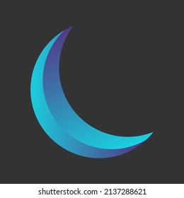 Ilustración de gradiente de luna creciente. ilustración lunar
