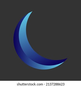 Crescent moon gradient illustration. moon illustration
