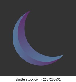 Crescent moon gradient illustration. moon illustration
