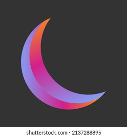 Crescent moon gradient illustration. moon illustration
