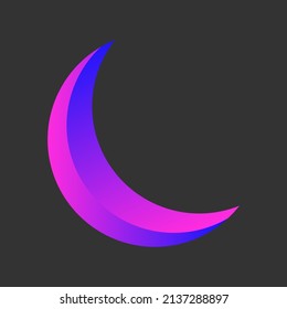 Crescent moon gradient illustration. moon illustration
