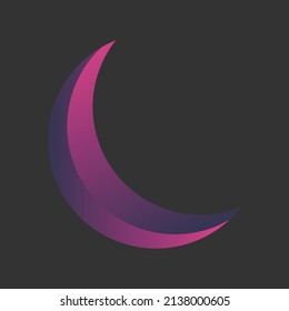 Crescent moon gradient illustration. moon illustration
