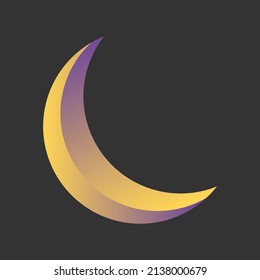 Crescent moon gradient illustration. moon illustration
