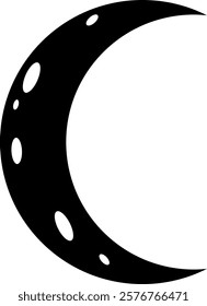 Crescent moon graphic. Flat vector illustration