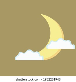 Ilustración vectorial gráfica de luna creciente perfecta para fondos de escritorio o fondos