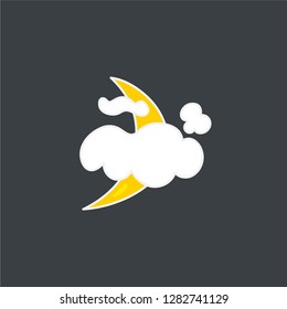 Crescent moon hand drawn icon. doodle weather vector illustration. editable stroke