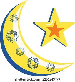 Crescent moon hand drawn illustration