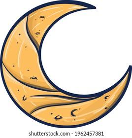 crescent moon hand drawn vector illustration