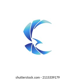 Crescent Moon As Hawk Eagle Bird Logo Design Vector