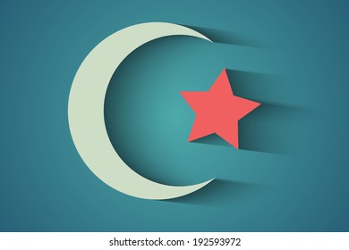 A crescent moon holiday symbol, eps10 vector background