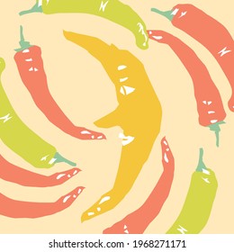Crescent moon and hot pepper	