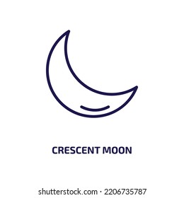 crescent moon icon from astronomy collection. Thin linear crescent moon, moon, crescent outline icon isolated on white background. Line vector crescent moon sign, symbol for web and mobile