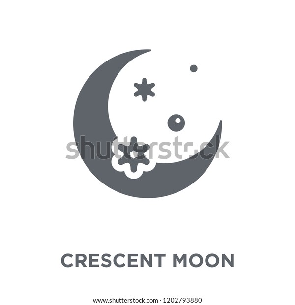 Crescent moon icon. Crescent moon design\
concept from Astronomy collection. Simple element vector\
illustration on white\
background.