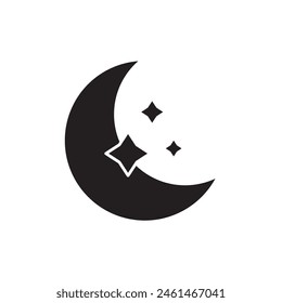 crescent moon icon design, isolated on white background, vector illustration