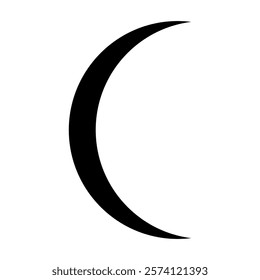 Crescent moon icon. Crescent design. Vector illustration isolated on white background.