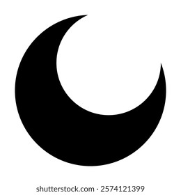 Crescent moon icon. Crescent design. Vector illustration isolated on white background.