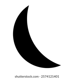 Crescent moon icon. Crescent design. Vector illustration isolated on white background.