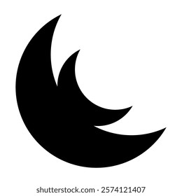 Crescent moon icon. Crescent design. Vector illustration isolated on white background.