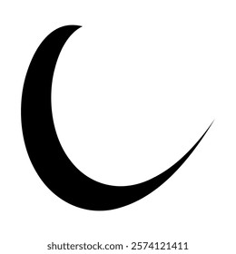 Crescent moon icon. Crescent design. Vector illustration isolated on white background.