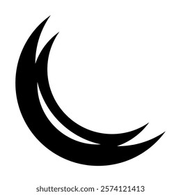 Crescent moon icon. Crescent design. Vector illustration isolated on white background.