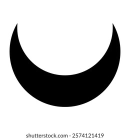 Crescent moon icon. Crescent design. Vector illustration isolated on white background.