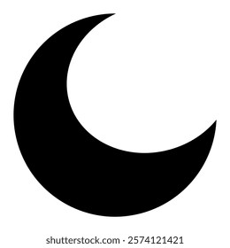 Crescent moon icon. Crescent design. Vector illustration isolated on white background.