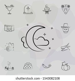 Crescent moon icon. Dia de muertos icons universal set for web and mobile