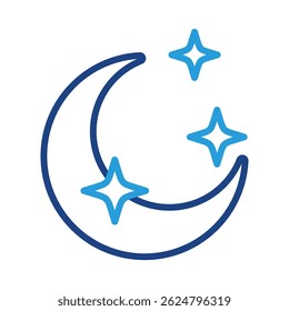 Crescent Moon Icon Element For Design