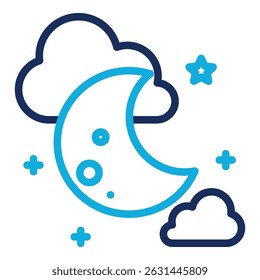 Crescent Moon Icon Element For Design