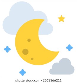 Elemento Ícone Lua Crescente Para Design
