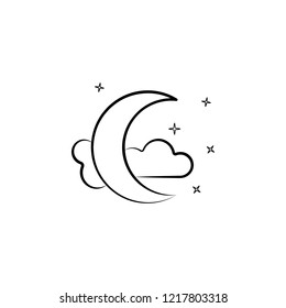 Crescent moon icon. Element of dia de muertos icon for mobile concept and web apps. Hand drawn Crescent moon icon can be used for web and mobile