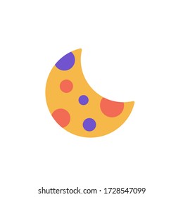 crescent moon icon flat design vector. isolated on white background