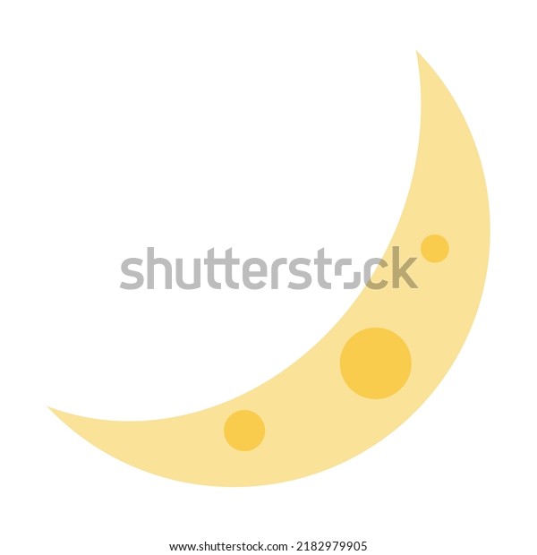 Crescent moon icon flat design isolated on
white background