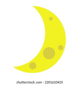 Crescent moon icon flat illustration isolated on white background