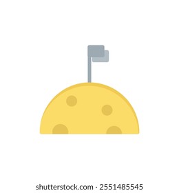 crescent moon icon flat style