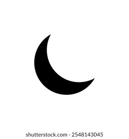 Crescent moon icon in generic style. Bed time sign symbol