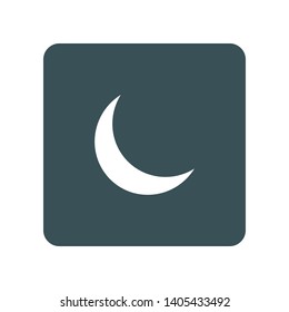 Crescent Moon Icon in Geometric Shape