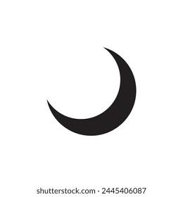 Crescent moon icon. Half moon flat sign design. Moonlight symbol pictogram. Moon and stars UX UI icon. Astronomy astrology icon