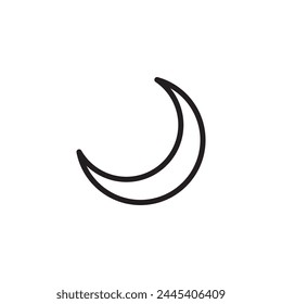 Crescent moon icon. Half moon flat sign design. Moonlight symbol pictogram. Moon and stars UX UI icon. Astronomy astrology icon