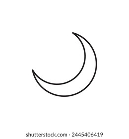 Crescent moon icon. Half moon flat sign design. Moonlight symbol pictogram. Moon and stars UX UI icon. Astronomy astrology icon