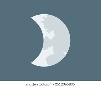 Crescent moon icon. Half moon illustration